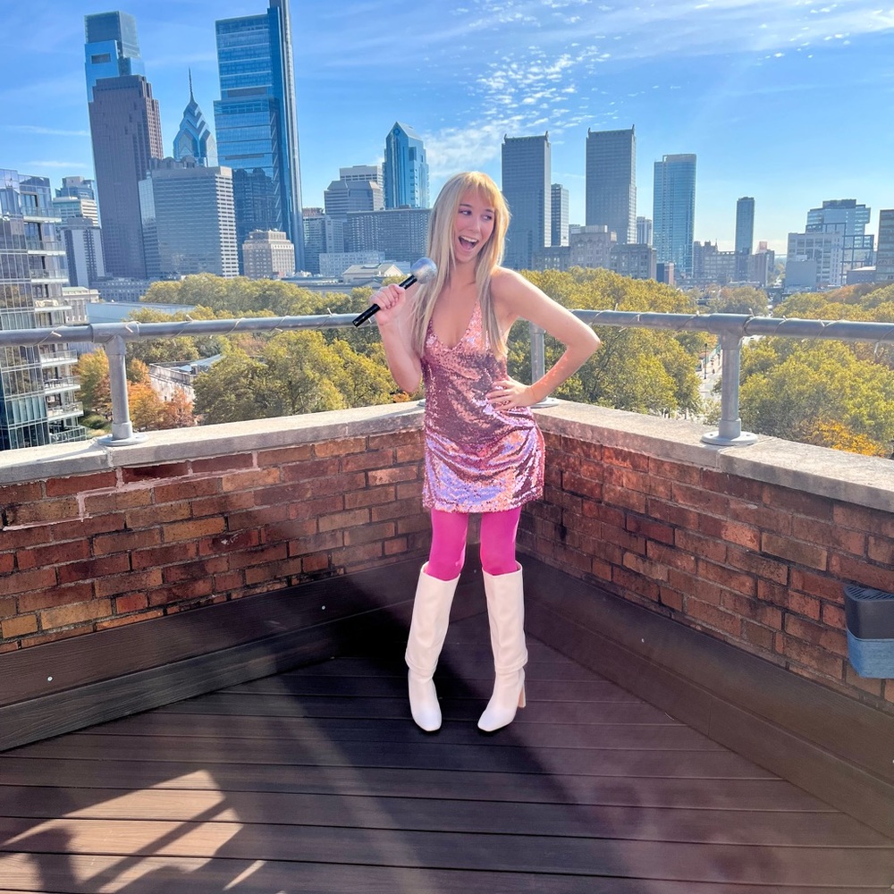 Pink mini dress